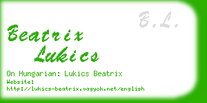 beatrix lukics business card